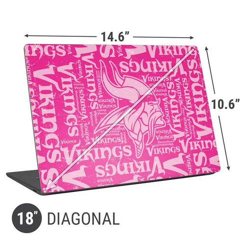NFL Minnesota Vikings - Blast Pink Universal Laptop 18in (14.6 x 10.6in) Skin