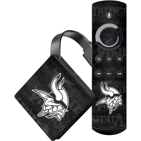 NFL Minnesota Vikings Black & White Amazon Fire TV Skin