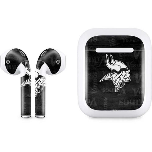 NFL Minnesota Vikings Black & White Apple AirPods Skin