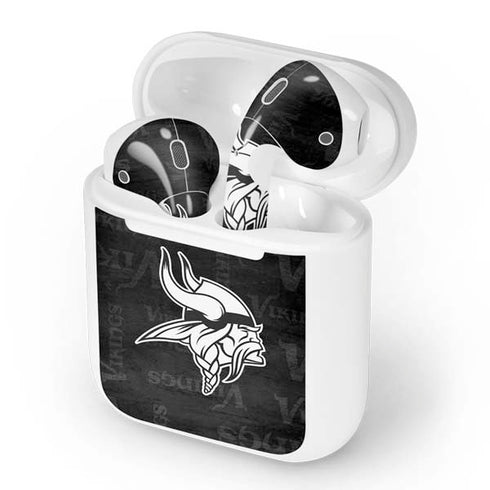 NFL Minnesota Vikings Black & White Apple AirPods Skin