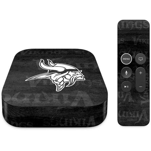 NFL Minnesota Vikings Black & White Apple TV Skin