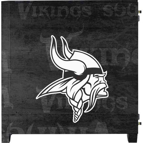 NFL Minnesota Vikings Black & White Corsair 4000D Tempered Glass Mid-Tower ATX Case Skin