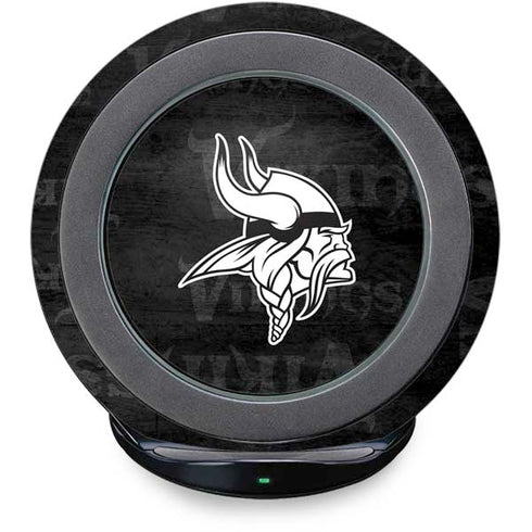NFL Minnesota Vikings Black & White Fast Charge Wireless Charging Stand Skin