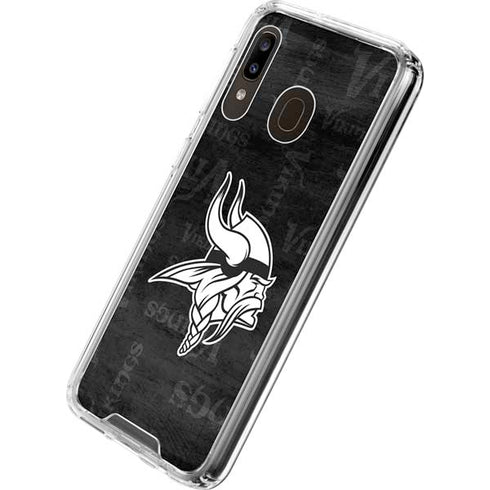 NFL Minnesota Vikings Black & White Galaxy A30 Clear Case