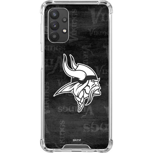 NFL Minnesota Vikings Black & White Galaxy A32 5G Clear Case