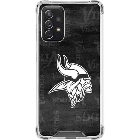 NFL Minnesota Vikings Black & White Galaxy A72 5G Clear Case