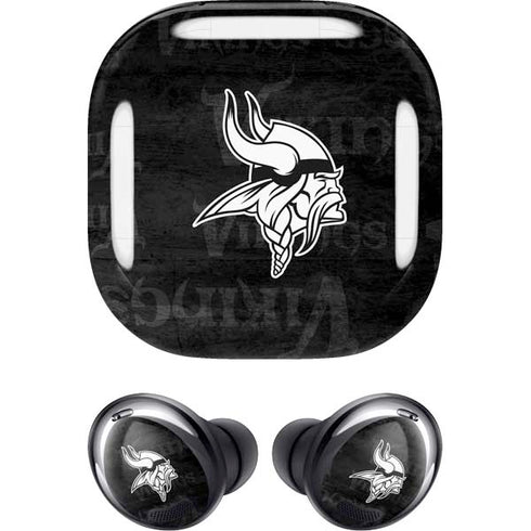 NFL Minnesota Vikings Black & White Galaxy Buds Pro Skin