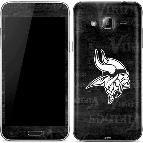 NFL Minnesota Vikings Black & White Galaxy J3 Skin