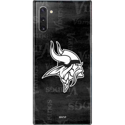 NFL Minnesota Vikings Black & White Galaxy Note 10 Skin