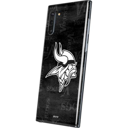 NFL Minnesota Vikings Black & White Galaxy Note 10 Skin