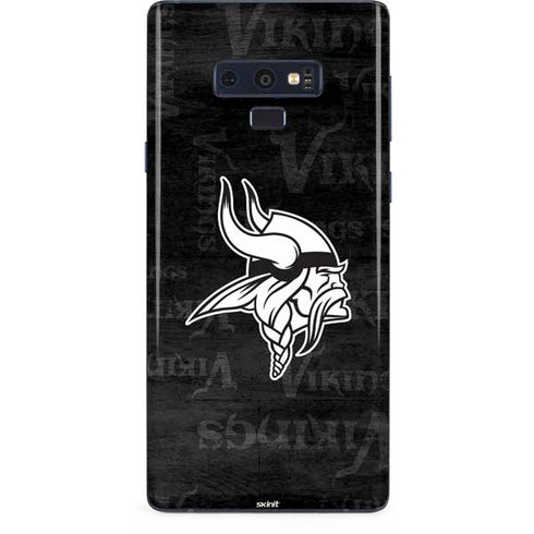 NFL Minnesota Vikings Black & White Galaxy Note 9 Skin
