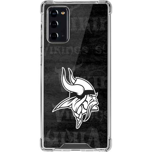 NFL Minnesota Vikings Black & White Galaxy Note20 5G Clear Case