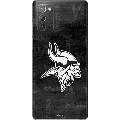 NFL Minnesota Vikings Black & White Galaxy Note20 5G Skin