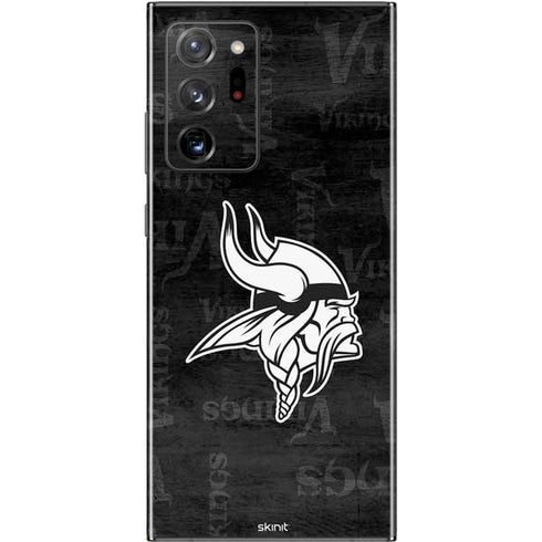 NFL Minnesota Vikings Black & White Galaxy Note20 Ultra 5G Skin