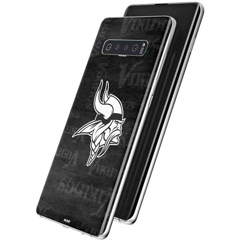 NFL Minnesota Vikings Black & White Galaxy S10 Skin