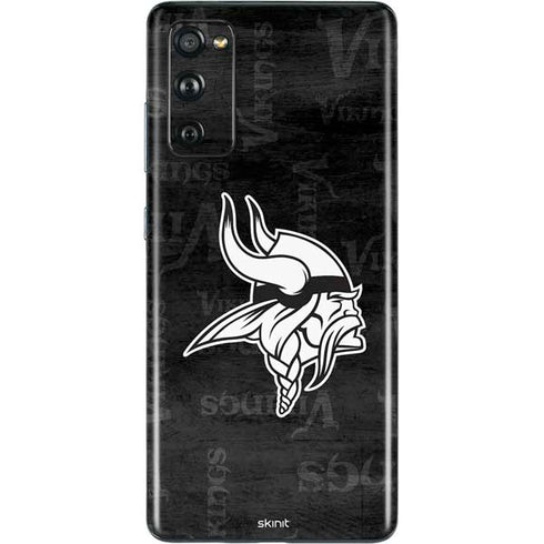 NFL Minnesota Vikings Black & White Galaxy S20 Fan Edition Skin