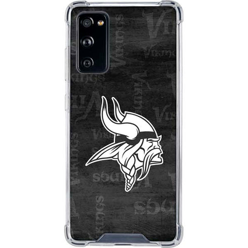NFL Minnesota Vikings Black & White Galaxy S20 FE Clear Case