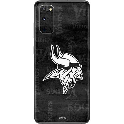 NFL Minnesota Vikings Black & White Galaxy S20 Skin