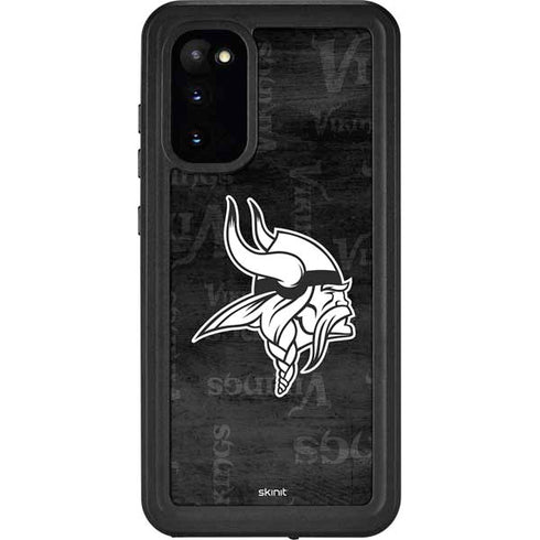 NFL Minnesota Vikings Black & White Galaxy S20 Waterproof Case