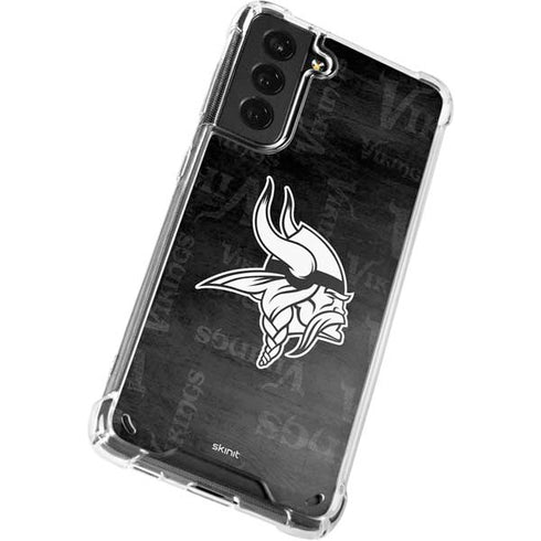 NFL Minnesota Vikings Black & White Galaxy S21 5G Clear Case