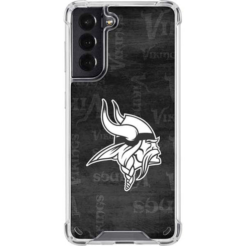 NFL Minnesota Vikings Black & White Galaxy S21 5G Clear Case