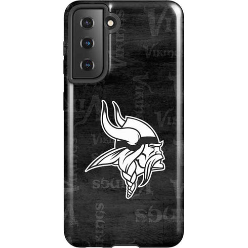 NFL Minnesota Vikings Black & White Galaxy S21 5G Pro Case