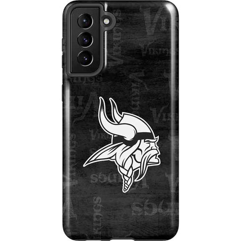 NFL Minnesota Vikings Black & White Galaxy S21 FE Pro Case