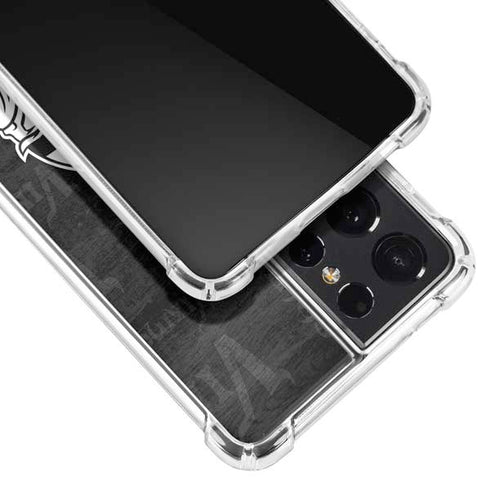 NFL Minnesota Vikings Black & White Galaxy S21 Ultra 5G Clear Case