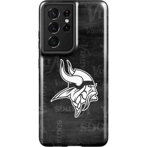 NFL Minnesota Vikings Black & White Galaxy S21 Ultra 5G Pro Case