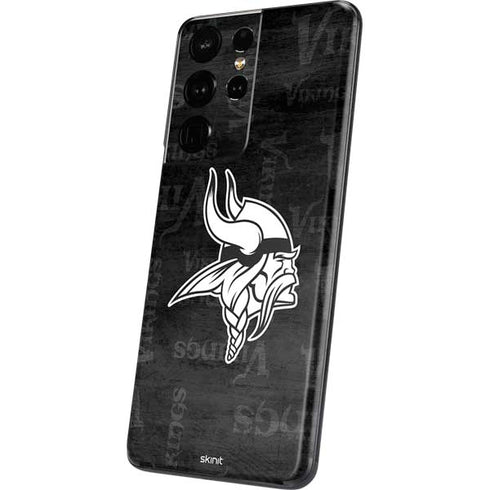 NFL Minnesota Vikings Black & White Galaxy S21 Ultra 5G Skin