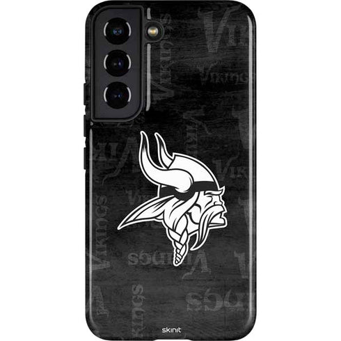 NFL Minnesota Vikings Black & White Galaxy S22 Pro Case