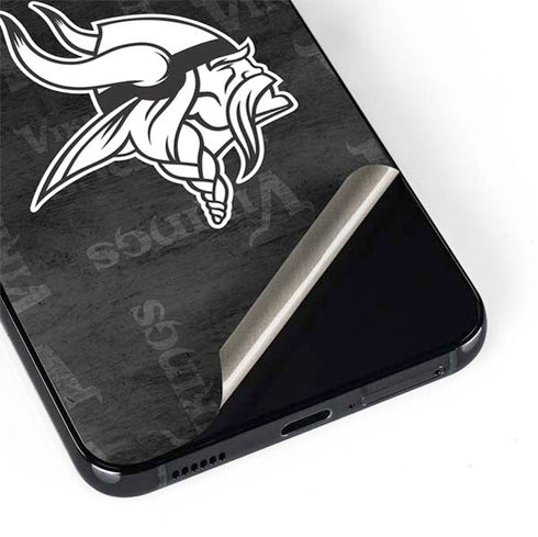 NFL Minnesota Vikings Black & White Galaxy S22 Skin