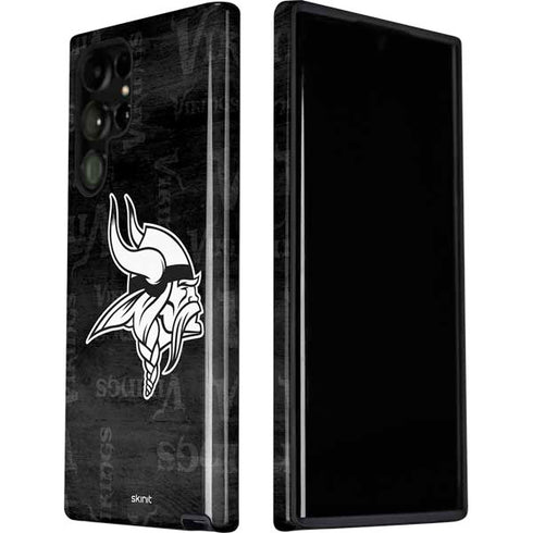 NFL Minnesota Vikings Black & White Galaxy S22 Ultra Pro Case