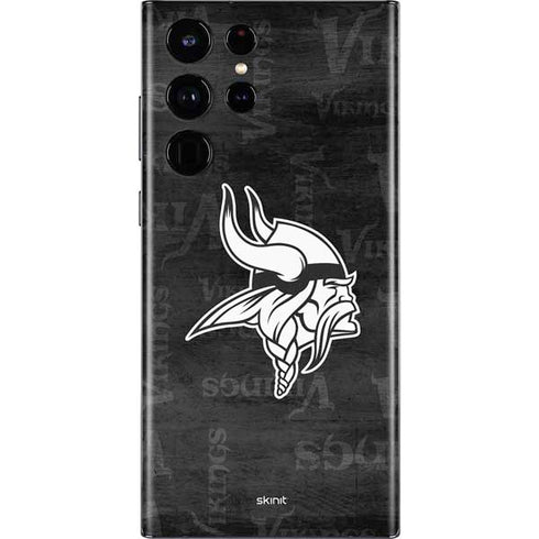 NFL Minnesota Vikings Black & White Galaxy S22 Ultra Skin