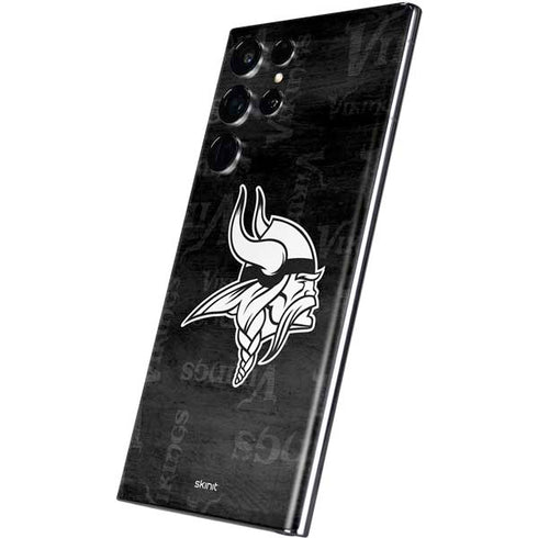 NFL Minnesota Vikings Black & White Galaxy S22 Ultra Skin