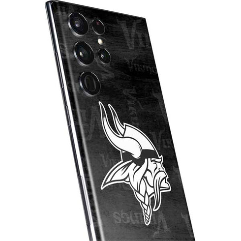 NFL Minnesota Vikings Black & White Galaxy S22 Ultra Skin