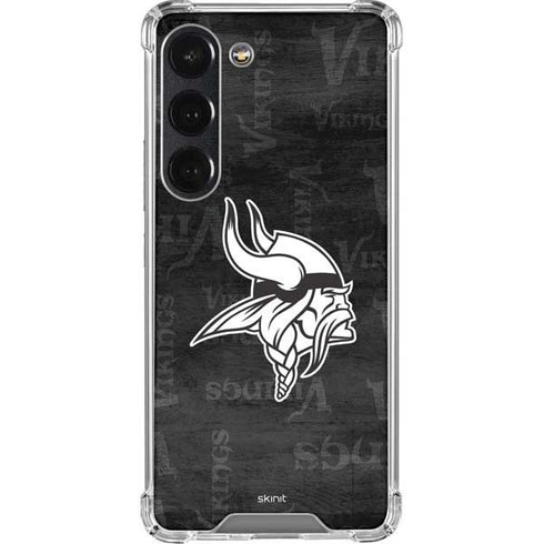 NFL Minnesota Vikings Black & White Galaxy S23 Clear Case