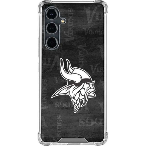 NFL Minnesota Vikings Black & White Galaxy S23 FE Clear Case