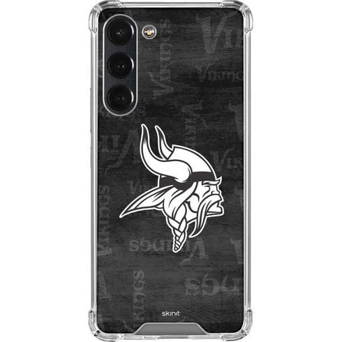 NFL Minnesota Vikings Black & White Galaxy S23 Plus Clear Case