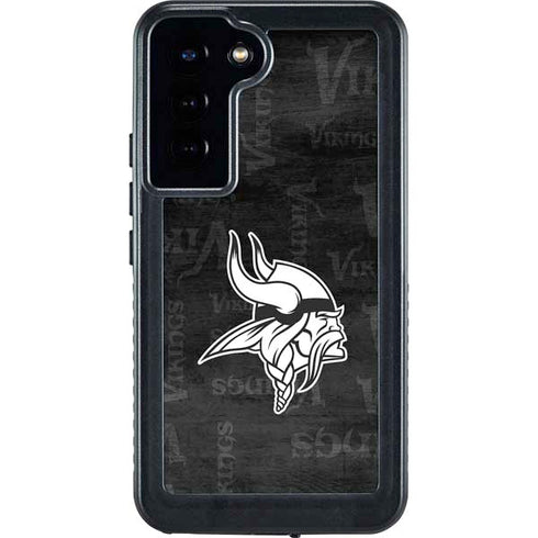 NFL Minnesota Vikings Black & White Galaxy S23 Plus Waterproof Case