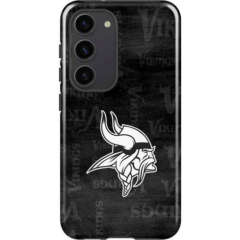 NFL Minnesota Vikings Black & White Galaxy S23 Pro Case