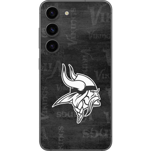 NFL Minnesota Vikings Black & White Galaxy S23 Skin