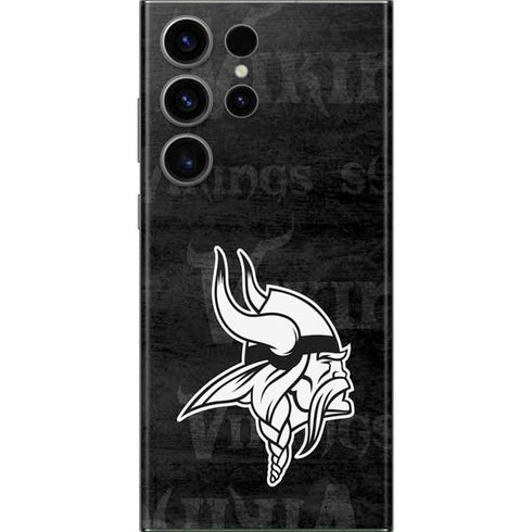 NFL Minnesota Vikings Black & White Galaxy S23 Ultra Skin