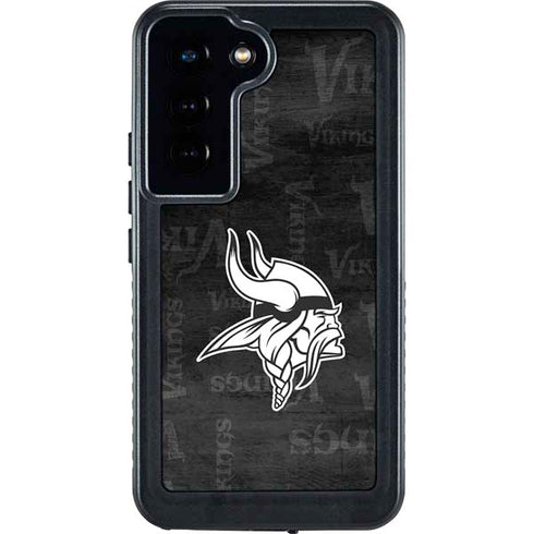 NFL Minnesota Vikings Black & White Galaxy S23 Waterproof Case