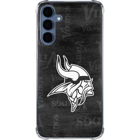 NFL Minnesota Vikings Black & White Galaxy S24 Clear Case