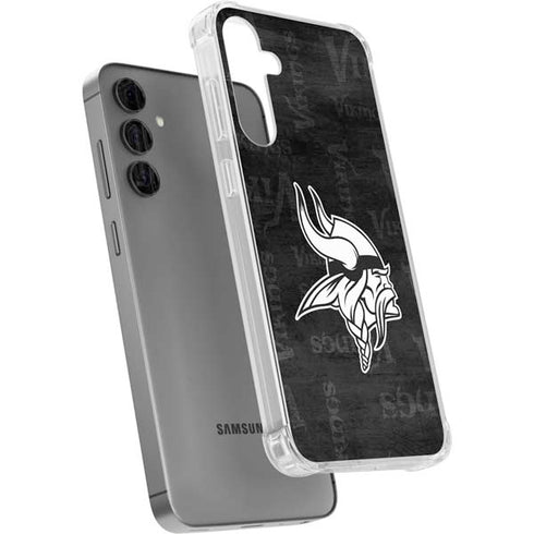 NFL Minnesota Vikings Black & White Galaxy S24 Plus Clear Case