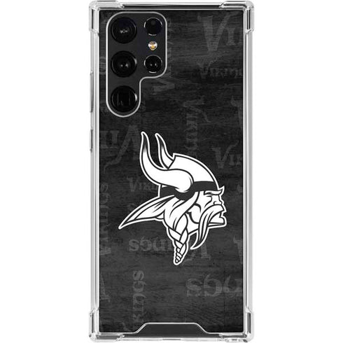 NFL Minnesota Vikings Black & White Galaxy S24 Ultra Clear Case