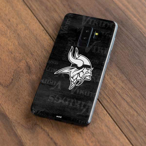 NFL Minnesota Vikings Black & White Galaxy S9 Plus Skin