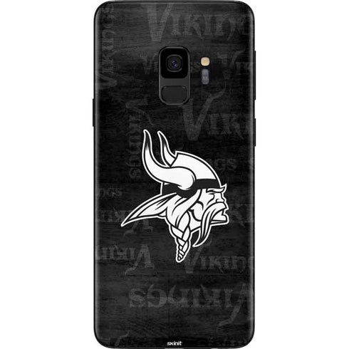NFL Minnesota Vikings Black & White Galaxy S9 Skin
