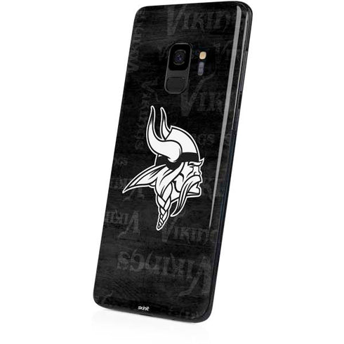 NFL Minnesota Vikings Black & White Galaxy S9 Skin